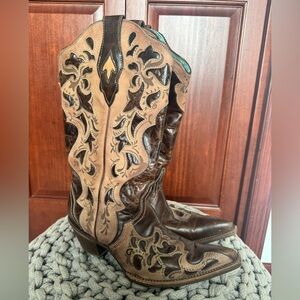 Vintage Corral Brown and Tan Western Boots